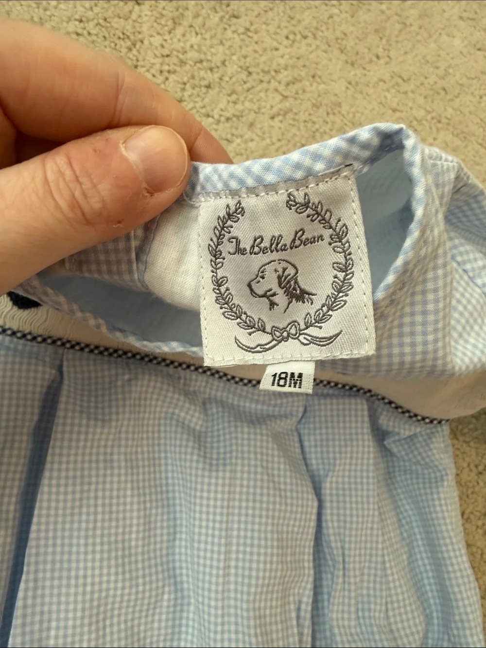 The Bella Bean Light Blue Heart Smocked Bubble